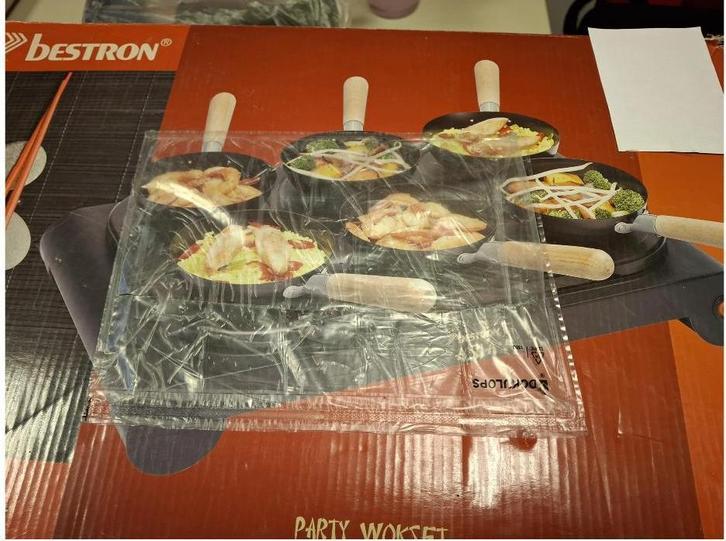 Wokset, Witgoed en Apparatuur, Gourmetstellen, Zo goed als nieuw, 4 t/m 7 personen, Ophalen