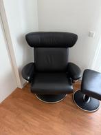 Stressless luxe fauteuils + hocker, Huis en Inrichting, Fauteuils, Ophalen, Minder dan 75 cm, Leer, Zo goed als nieuw