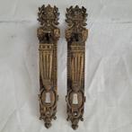 2 x antieke deurbeslag deurklink deurgreep, Ophalen of Verzenden, Gebruikt, Koper of Messing, Klink of Kruk