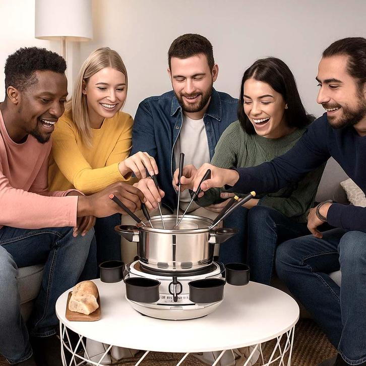 Elektrische fondue - Roestvrij staal - Extra mogelijkheden, Witgoed en Apparatuur, Fonduesets, Nieuw, Fondueset, Elektrisch, Ophalen of Verzenden