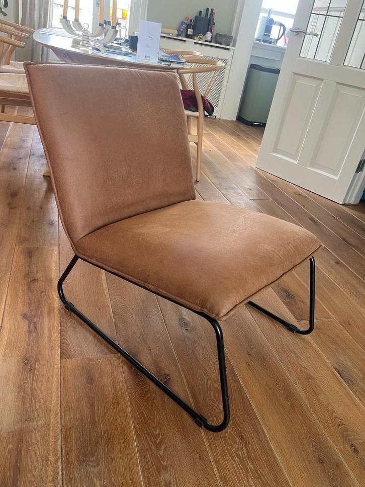 Fauteuil "Cooper" - Cognac kleur - Zit heerlijk!, Huis en Inrichting, Fauteuils, Zo goed als nieuw, Metaal, Overige materialen