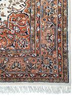 Handgeknoopt Perzisch wol Keshan tapijt medallion 204x250cm, Persian Perzisch vintage oosters hype, Crème, 200 cm of meer, Ophalen of Verzenden