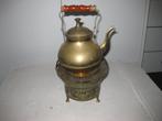Antiek geel koper theelichtje met theepot ., Antiek en Kunst, Antiek | Koper en Brons, Ophalen of Verzenden, Koper