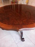 Antieke Ronde Tafel met ingelegde wortelnoot, Ophalen of Verzenden