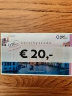 Hotel giftcard kortingscode van 20 euro, Tickets en Kaartjes, Eén persoon, Kortingsbon, Overige typen
