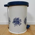 Vintage metalen prullenbak, pedaalemmer, prullenbakje, Valkenswaard, Gebruikt, Met pedaal, Info@flashbackfurniture.nl