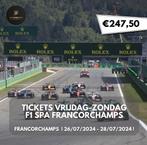 Tickets hele weekend Formule 1 Spa Francorchamps, Tickets en Kaartjes, Juli