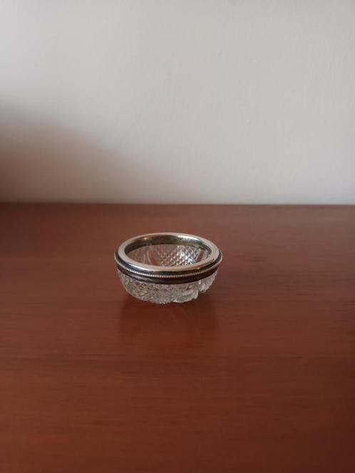 Zoutbakje/ Kristal/ Zilver, Antiek en Kunst, Curiosa en Brocante, Ophalen of Verzenden