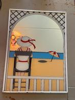 Vintage retro spiegel met print jaren 70/80 wanddecoratie, Minder dan 50 cm, Ophalen of Verzenden, Zo goed als nieuw, Minder dan 100 cm