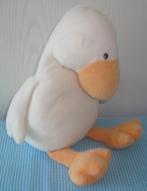 EGMONT TOYS knuffel EEND gans wit velours, Kinderen en Baby's, Speelgoed | Knuffels en Pluche, Verzenden, Zo goed als nieuw, Eend