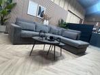 ZGAN Kapenga Ribstof Hoekbank - Grijs - 277 x 230, Ophalen, 250 tot 300 cm, -, -