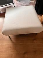 Leren hocker wit vierkant 95-95 37 cm hoog, Ophalen, Zo goed als nieuw, Vierkant, 75 tot 100 cm