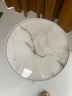 Moderne Bijzettafel Marmerlook, Minder dan 45 cm, Minder dan 55 cm, Gebruikt, Metaal of Aluminium