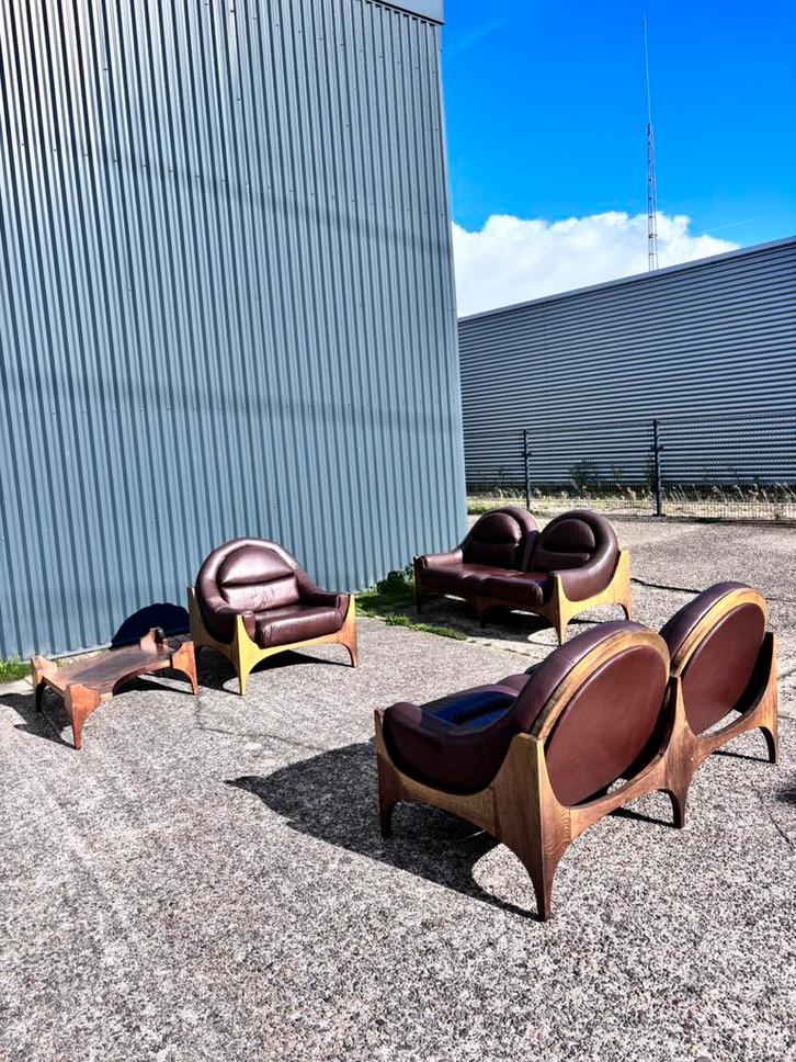 Vintage design brutalist bank stoel design, Huis en Inrichting, Stoelen, Gebruikt, Ophalen