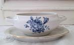 Oude franse Miniterrine, blauwe roos, Antiek en Kunst, Antiek | Servies los, Ophalen of Verzenden