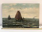 Vissersboten op open zee schepen schip, Antiek en Kunst, Kunst | Schilderijen | Klassiek, Ophalen of Verzenden