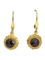 Vintage gouden oorbellen, oorhangers met granaat aan brisure, Sieraden, Tassen en Uiterlijk, Antieke sieraden, Verzenden, Goud