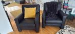 Two warm welcoming soft leather arm chairs, Huis en Inrichting, Fauteuils, Ophalen, Zo goed als nieuw