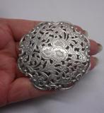 Zilveren grote antieke broche nr.1745, Verzenden, Zilver, Broche