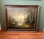 Mooi groot schilderij Zeilboten op het water. G.J. Ernens., Antiek en Kunst, Ophalen