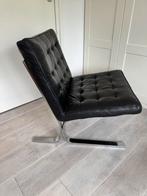 Italiaanse Design Stoel, Barcelona Chair geïnspireerd, Huis en Inrichting, Gebruikt, Verzenden, Zwart, Leer
