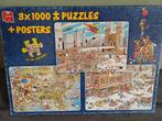Jan van Haasteren puzzel 3 x 1000 stukjes., Ophalen of Verzenden, Meer dan 1500 stukjes, Gebruikt, Legpuzzel
