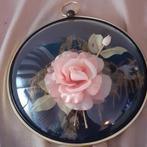 Vintage  Wanddecoratie bolglas met roos, Antiek en Kunst, Ophalen of Verzenden