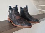 Floris van bommel blauw bruine slangen print heren laarsjes, Blauw, Boots, Floris van Bommel, Ophalen of Verzenden