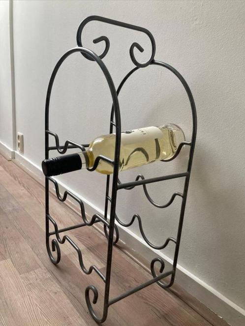 Elegant metalen wijnrek voor 6 flessen, gecoat, als nieuw, Huis en Inrichting, Woonaccessoires | Overige, Zo goed als nieuw, Ophalen