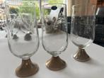 Vintage Kristallen Glazen met Zilveren Voet, Antiek en Kunst, Antiek | Glas en Kristal, Ophalen of Verzenden
