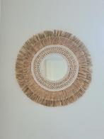 Ronde wandspiegel raffia/kralen Hina uit Bali, Rond, Ophalen of Verzenden, Tropical Home, Minder dan 100 cm