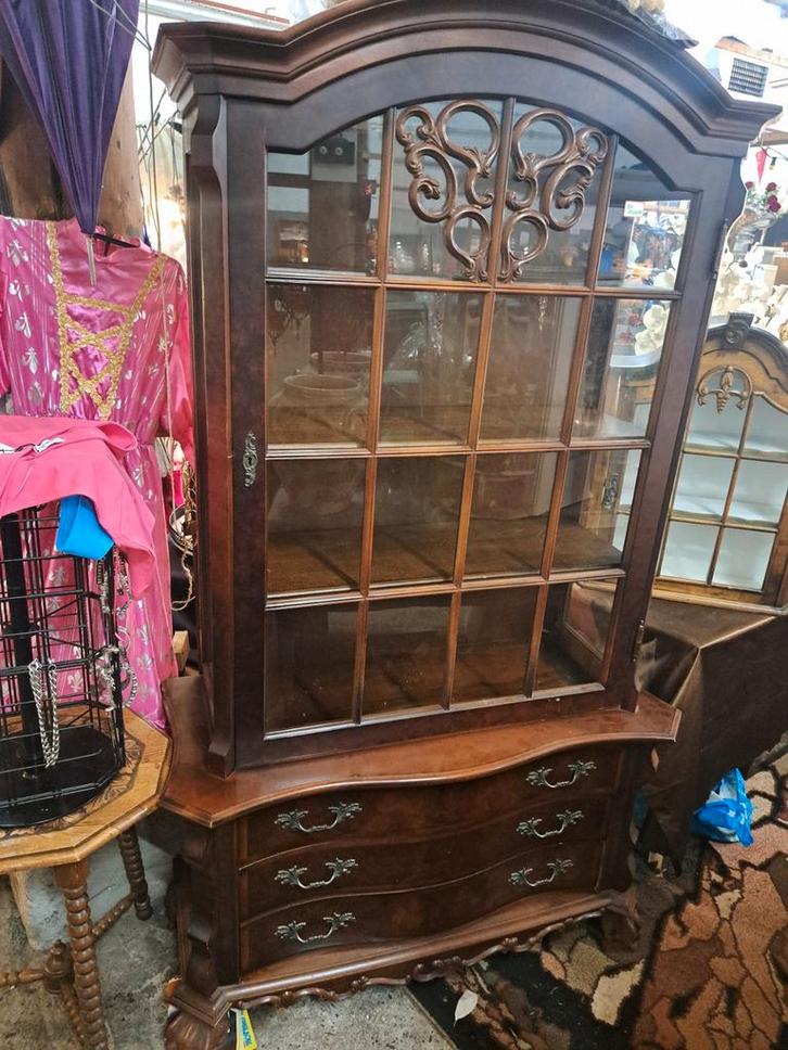 Antieke Vitrinekast met Laden, Antiek en Kunst, Antiek | Meubels | Kasten, Ophalen
