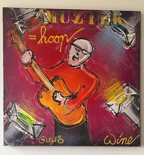 Groot schilderij van Geoffrey Wijn en Guus Meeuwis, Antiek en Kunst, Kunst | Schilderijen | Modern, Ophalen