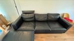 VIMLE ikea zwarte leren 3 zits bank met voetenbank, Huis en Inrichting, Ophalen, Gebruikt, Zwart, Driepersoons