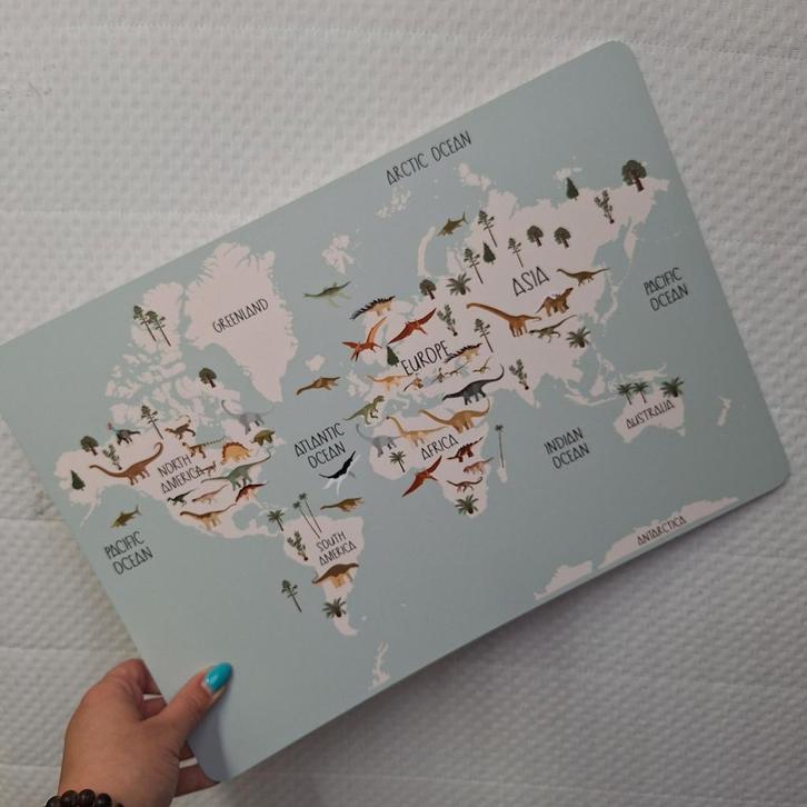 Forex dino wereldkaart a3 formaat, Huis en Inrichting, Woonaccessoires | Memoborden, Nieuw, Magneetbord, Ophalen of Verzenden