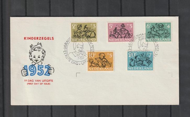 FDC E11, Kinderzegels uit 1952. Onbeschreven, Dichte klep., Postzegels en Munten, Postzegels | Eerstedagenveloppen, Onbeschreven