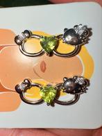Hello Kitty Zilveren Oorbellen met Peridot - Nieuw, Nieuw, Ophalen of Verzenden, Met edelsteen, Knopjes of Stekers