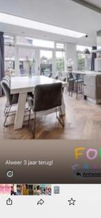 Witte grote eikenhouten eettafel van Keijser en co (big top), Ophalen, Gebruikt, 100 tot 150 cm, Eikenhout