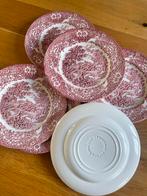 6 English Ironstone Ontbijtborden - Rode Decoratie,  19 cm, Huis en Inrichting, Keuken | Servies, Ophalen of Verzenden, Zo goed als nieuw