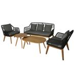 Moderne 5-delige Loungeset – Comfort & Stijl voor in de Tuin, 5 zitplaatsen, Hardhout, Nieuw, Ophalen of Verzenden