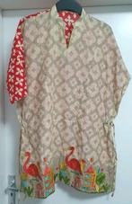 Maat S katoen tuniek rood beige geborduurde indiase jurk, Kleding | Dames, Blouses en Tunieken, Ophalen of Verzenden, Nieuw, Maat 36 (S)