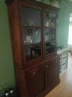 Teakhouten Koloniale Buffetkast, Huis en Inrichting, Kasten | Buffetkasten, Gebruikt, 100 tot 150 cm, Glas, Koloniaal
