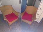 2 in uitstekende staat verkerende rieten stoelen ( 500413), Huis en Inrichting, Stoelen, Ophalen, Zo goed als nieuw, Bruin, Twee