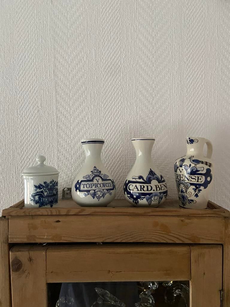 Blauwe Apothekerspotten - Decoratief 10 stuks !!, Ophalen