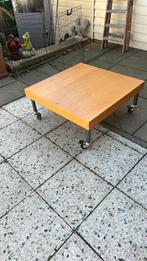 Salontafel op wieltjes hout met metalen poten, Huis en Inrichting, Tafels | Salontafels, Ophalen, 50 tot 100 cm, Zo goed als nieuw