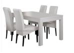 -AANBIEDING-Eettafels hoogglans zwart-wit-marmer Snel leverb, Nieuw, Vijf personen of meer, 150 tot 200 cm, Rechthoekig