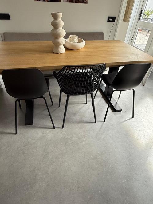 Eetkamerstoelen zwart 3 (of 4) stuks, Huis en Inrichting, Stoelen, Zo goed als nieuw, Vier, Kunststof, Zwart, Ophalen