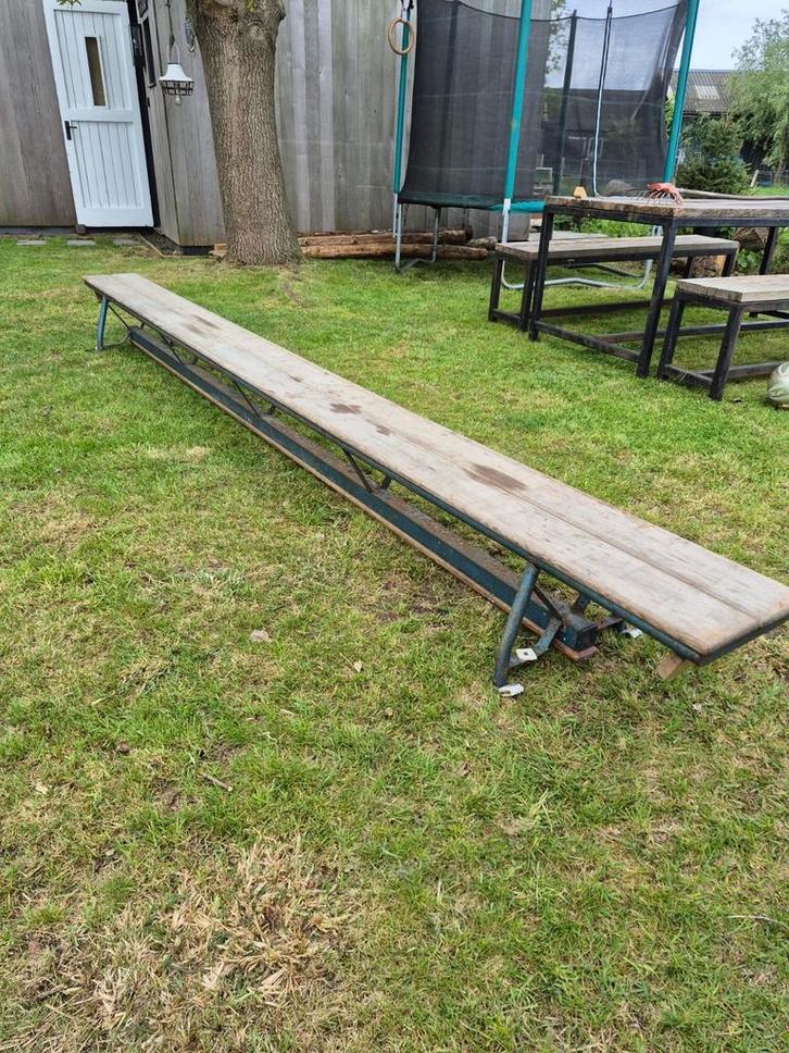 Vintage Turnbank met Evenwichtsbalk, Sport en Fitness, Turnen, Gebruikt, Overige typen, Ophalen