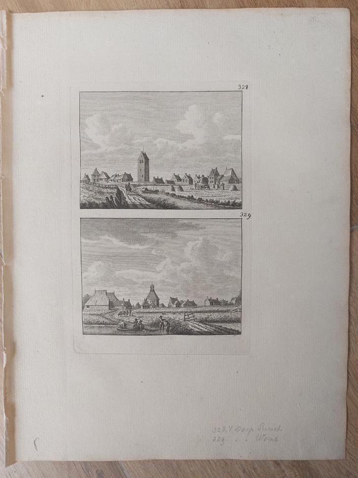 328-329 Surich - Zurich + Wons Friesland - unieke uitgave, Antiek en Kunst, Kunst | Etsen en Gravures, Ophalen of Verzenden