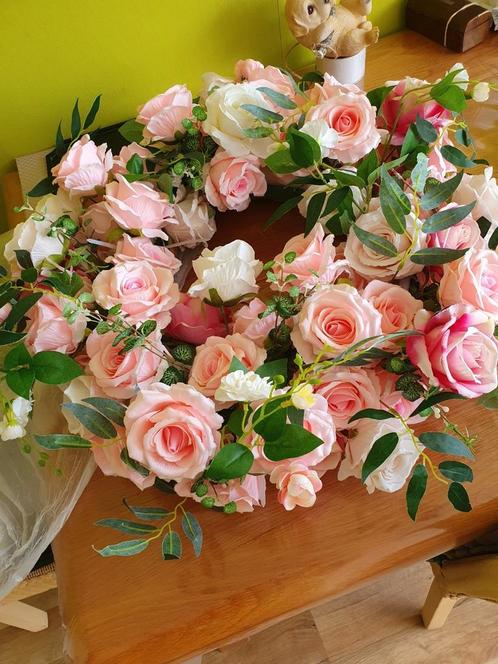 Trouwauto bloemenkrans nieuw, Huis en Inrichting, Woonaccessoires | Kunstplanten en Kunstbloemen, Zo goed als nieuw, Binnen, Buiten
